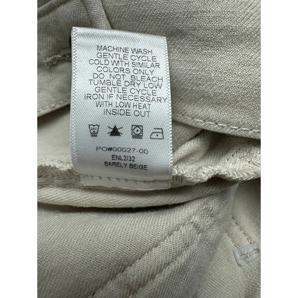 Evereve Wide Leg Pants Women 28 Beige Linen Lyocell Blend Button Fly High Rise